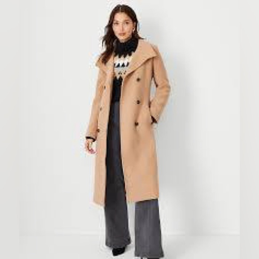 NWT Ann Taylor wool blend double breasted coat